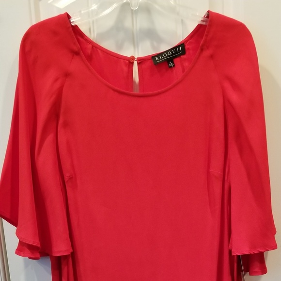 Eloquii Dresses & Skirts - Eloquii Red Capelet Flutter Sleeve Dress Sz 16